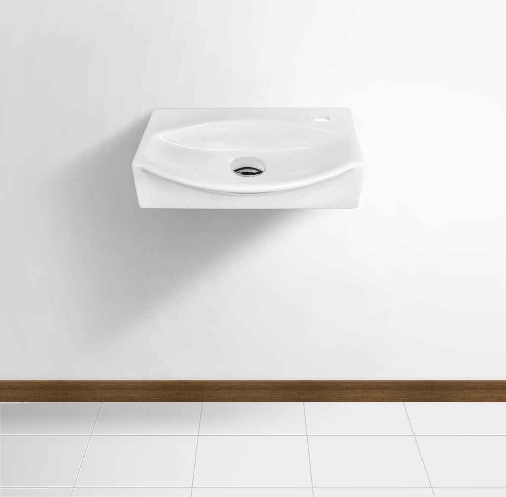 16.5-in. x 12-in. Unique Bathroom Vessel Sink Set White Enamel Glaze