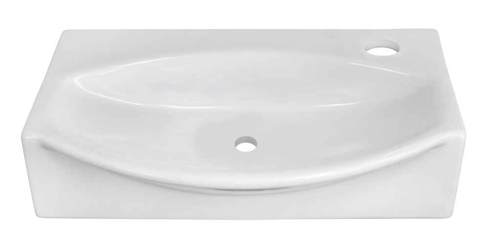 16.5-in. x 12-in. Unique Bathroom Vessel Sink Set White Enamel Glaze