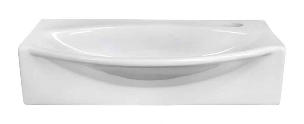 16.5-in. x 12-in. Unique Bathroom Vessel Sink Set White Enamel Glaze