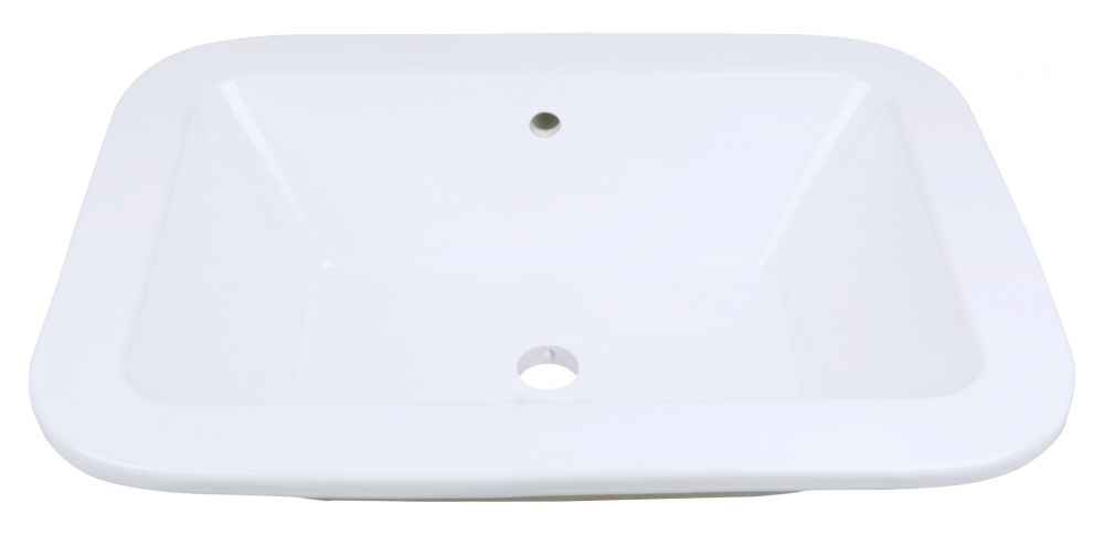 21.75-in. x 16-in. Rectangle Bathroom Vessel Sink Set White Enamel Glaze