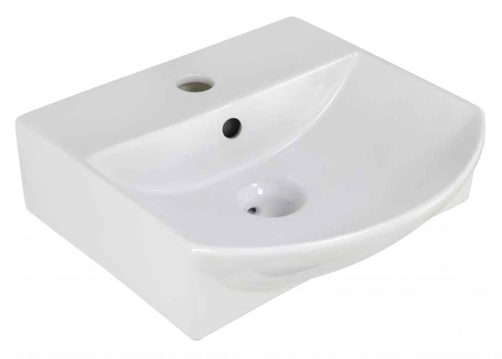 13.75-in. x 14-in. Rectangle Bathroom Vessel Sink Set White Enamel Glaze