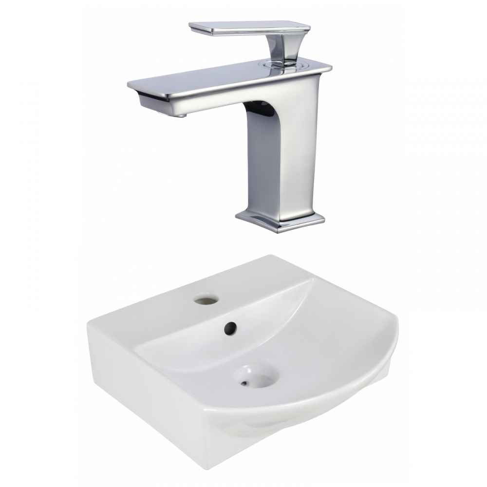 13.75-in. x 14-in. Rectangle Bathroom Vessel Sink Set White Enamel Glaze