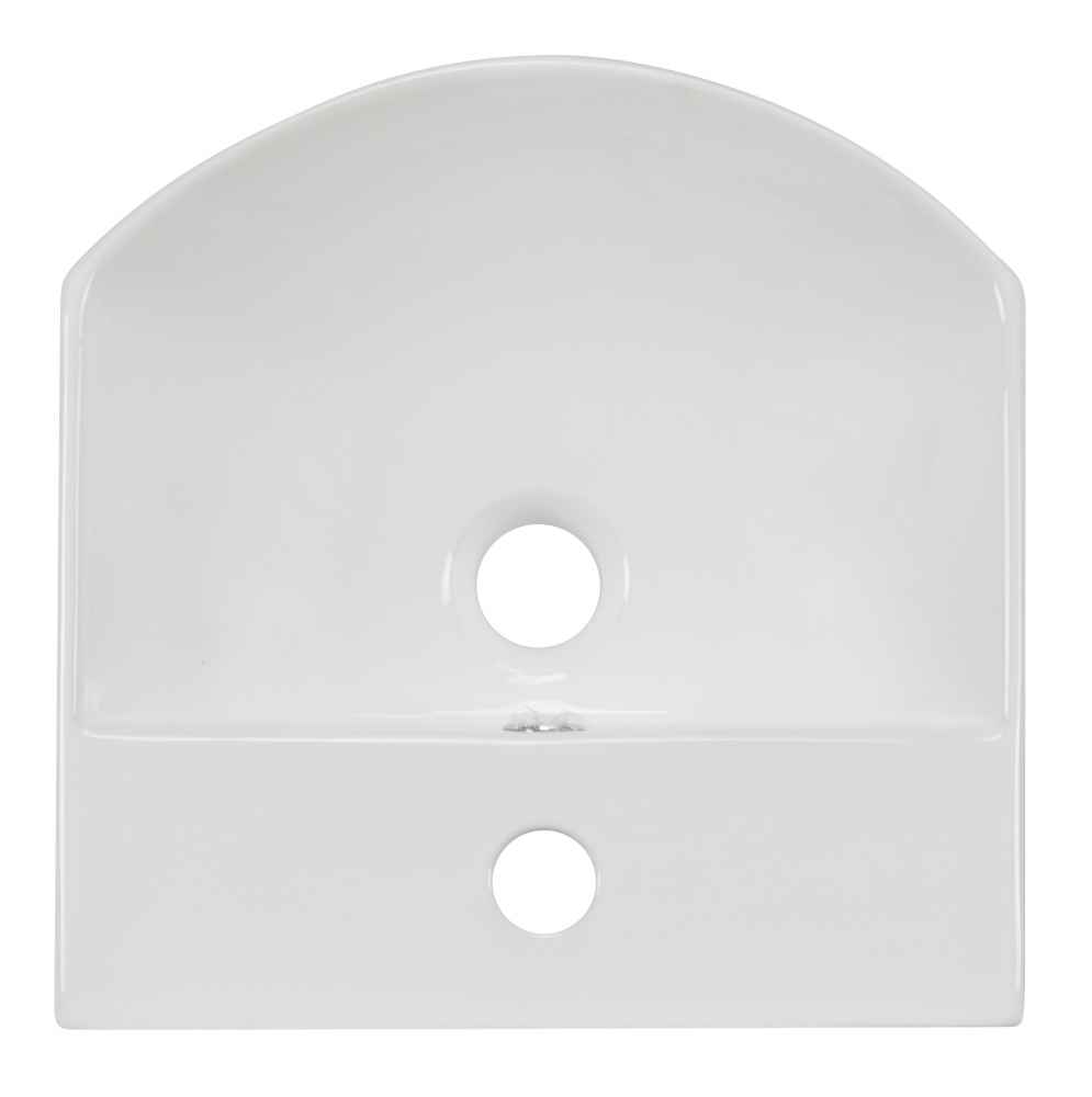 13.75-in. x 14-in. Rectangle Bathroom Vessel Sink Set White Enamel Glaze