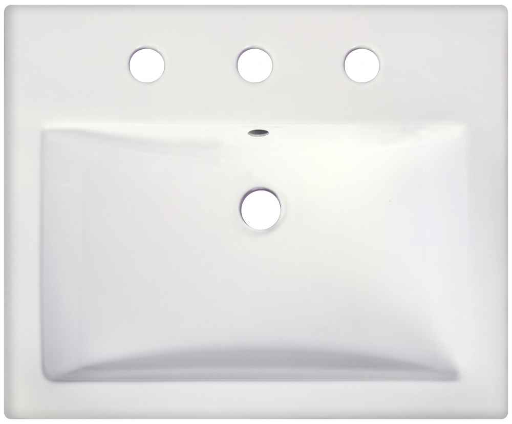 20.75-in. x 17.25-in. Rectangle Bathroom Vessel Sink Set White Enamel Glaze