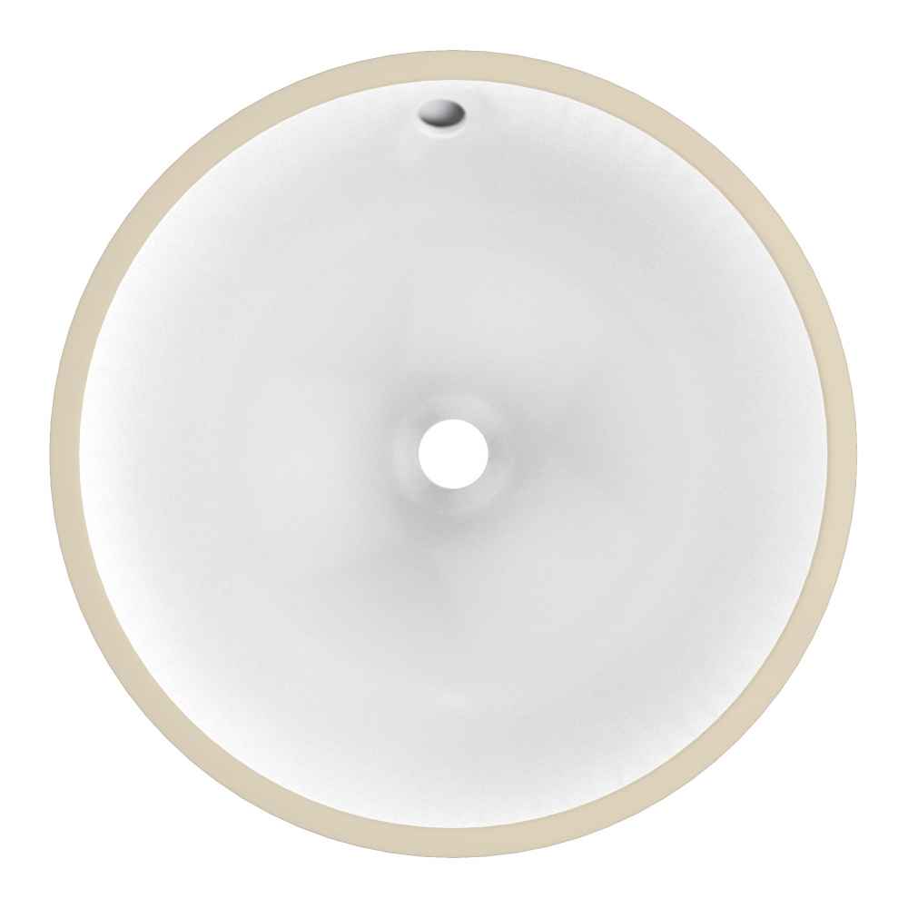 16.5-in. W Round Bathroom Undermount Sink Set In White - Chrome Hardware