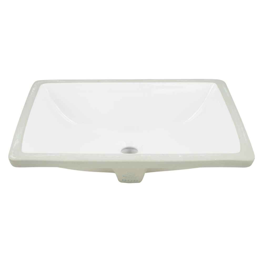 18.25-in. W Rectangle Bathroom Undermount Sink Set In White - Chrome Hardware
