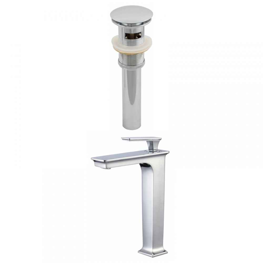 Deck Mount CUPC Approved Stainless Steel Faucet Set In Chrome Color - Overflow Drain Incl.