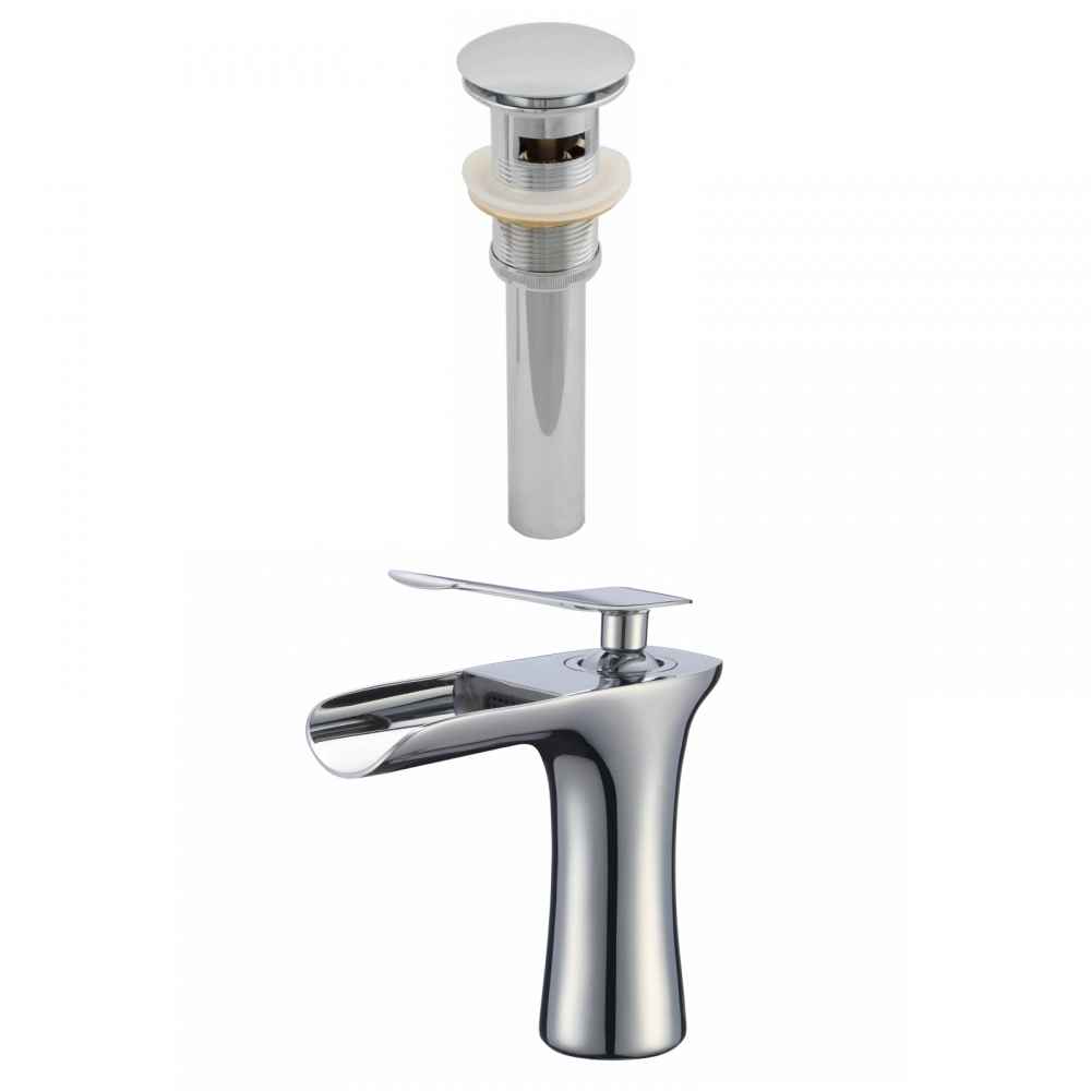 1 Hole CUPC Approved Stainless Steel Faucet Set In Chrome Color - Overflow Drain Incl.