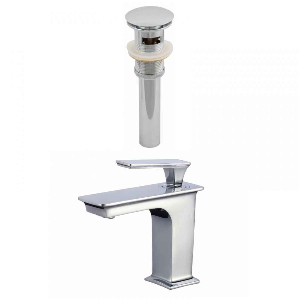 1 Hole CUPC Approved Stainless Steel Faucet Set In Chrome Color - Overflow Drain Incl.
