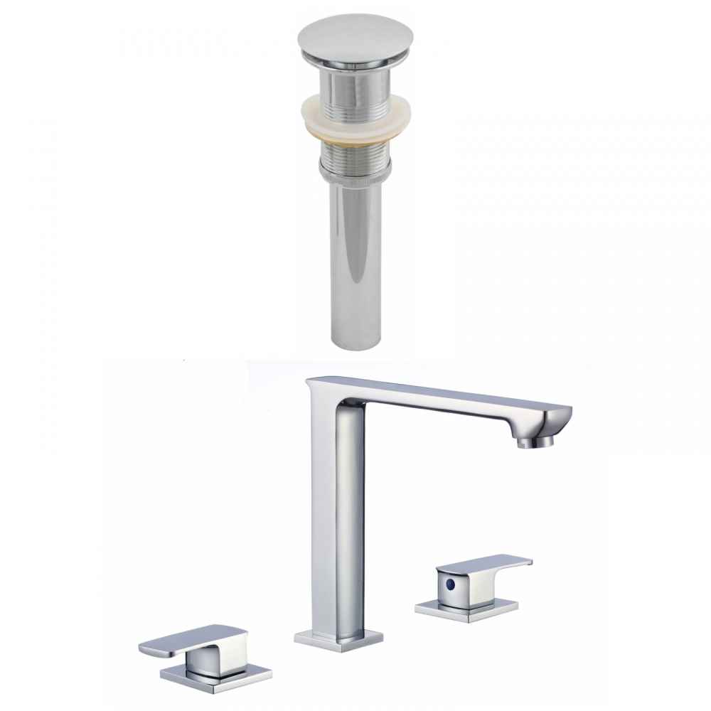 3H8-in. CUPC Approved Stainless Steel Faucet Set In Chrome Color - Drain Incl.