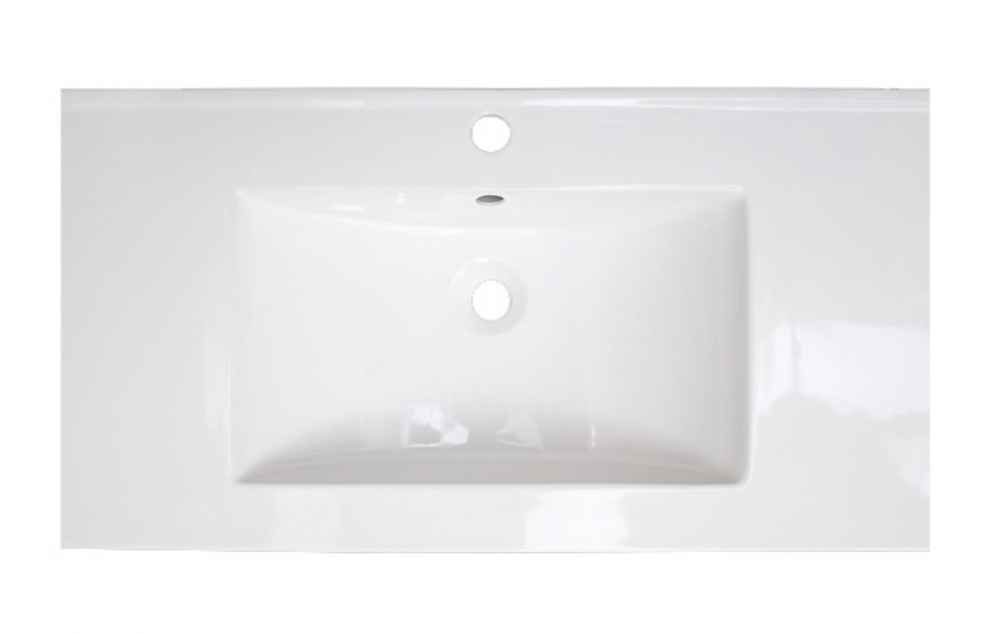 32-in. W 1 Hole Ceramic Top Set In White Color - Overflow Drain Incl.