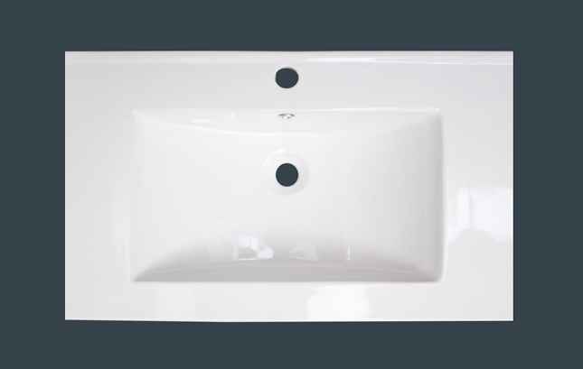 32-in. W 1 Hole Ceramic Top Set In White Color - Overflow Drain Incl.