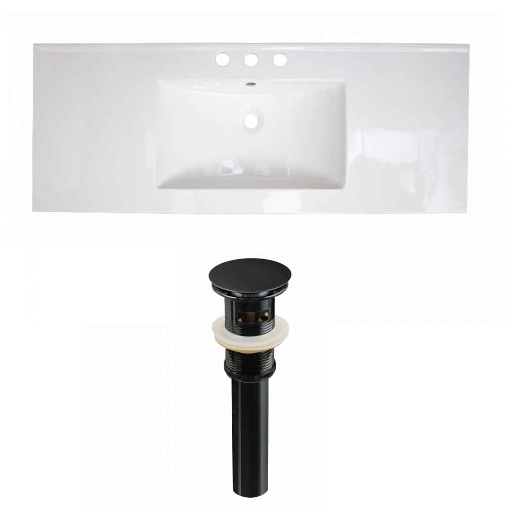 48-in. W 3H8-in. Ceramic Top Set In White Color - Overflow Drain Incl.