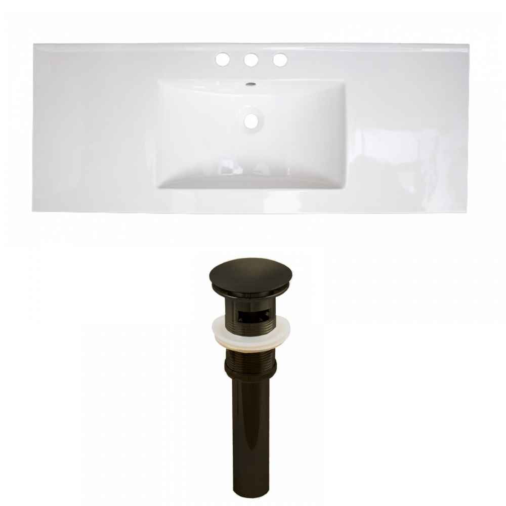 48-in. W 3H8-in. Ceramic Top Set In White Color - Overflow Drain Incl.