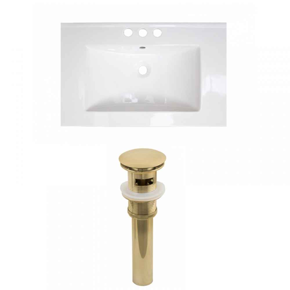 24.25-in. W 3H4-in. Ceramic Top Set In White Color - Overflow Drain Incl.