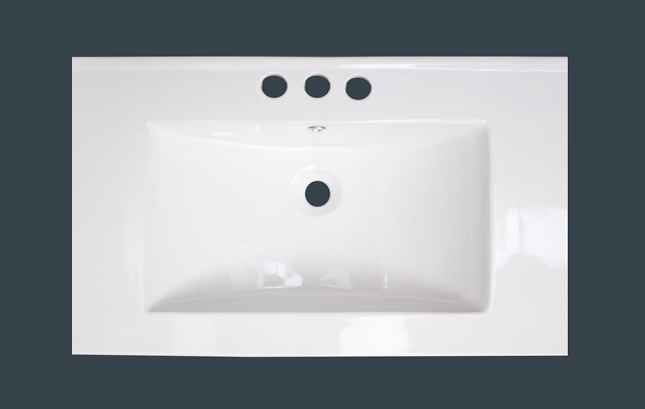 32-in. W 3H4-in. Ceramic Top Set In White Color - Overflow Drain Incl.