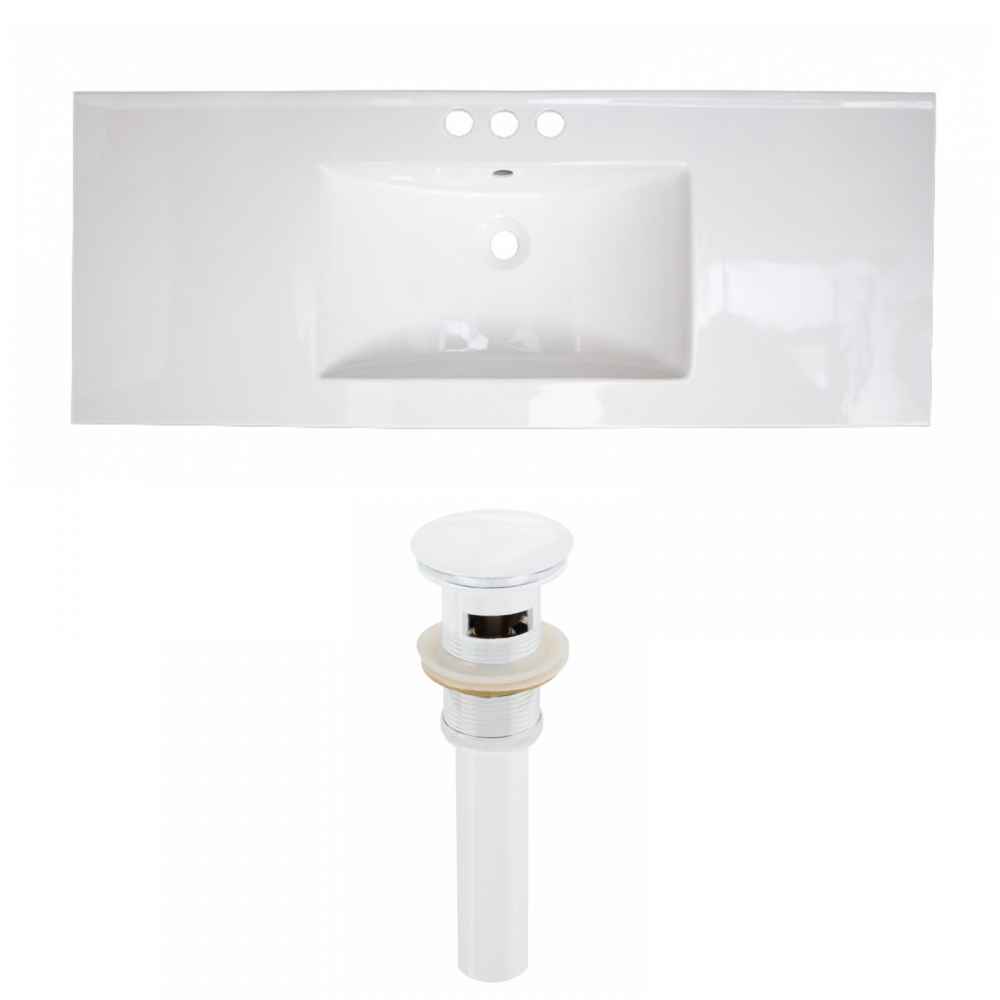 48-in. W 3H4-in. Ceramic Top Set In White Color - Overflow Drain Incl.