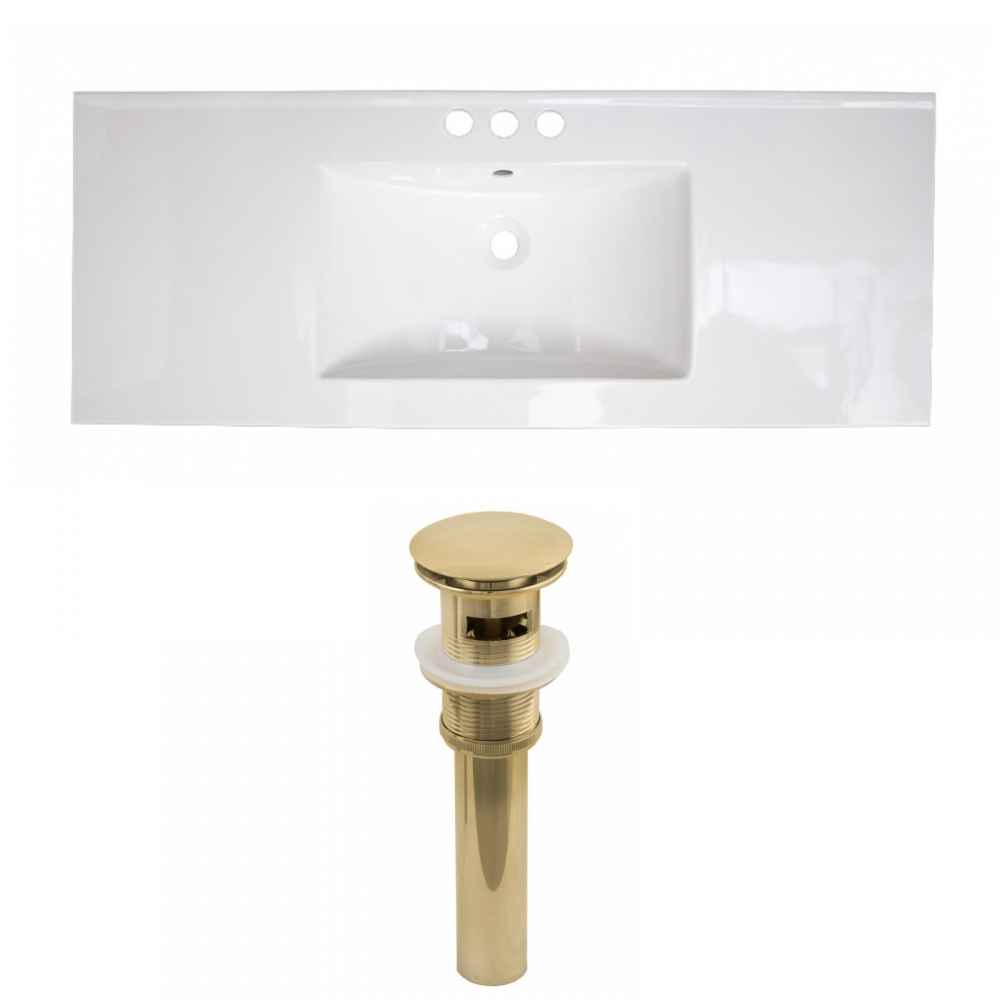 48-in. W 3H4-in. Ceramic Top Set In White Color - Overflow Drain Incl.