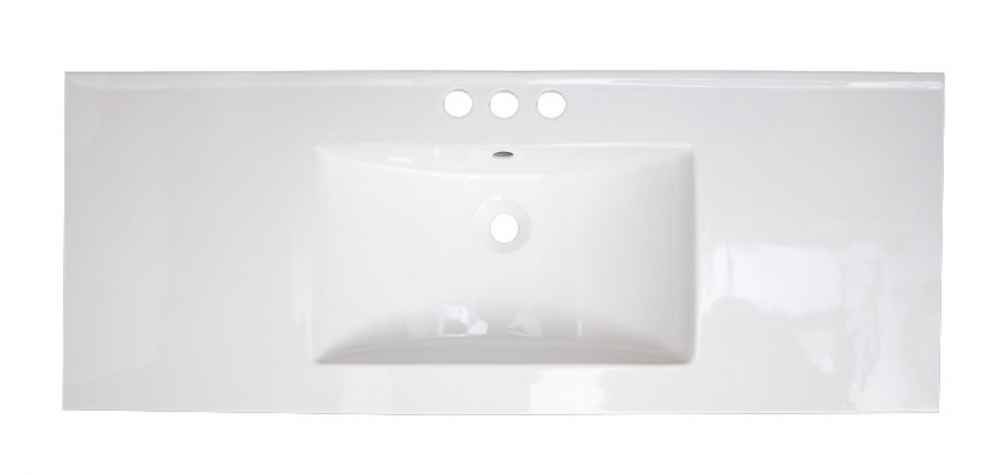 48-in. W 3H4-in. Ceramic Top Set In White Color - Overflow Drain Incl.