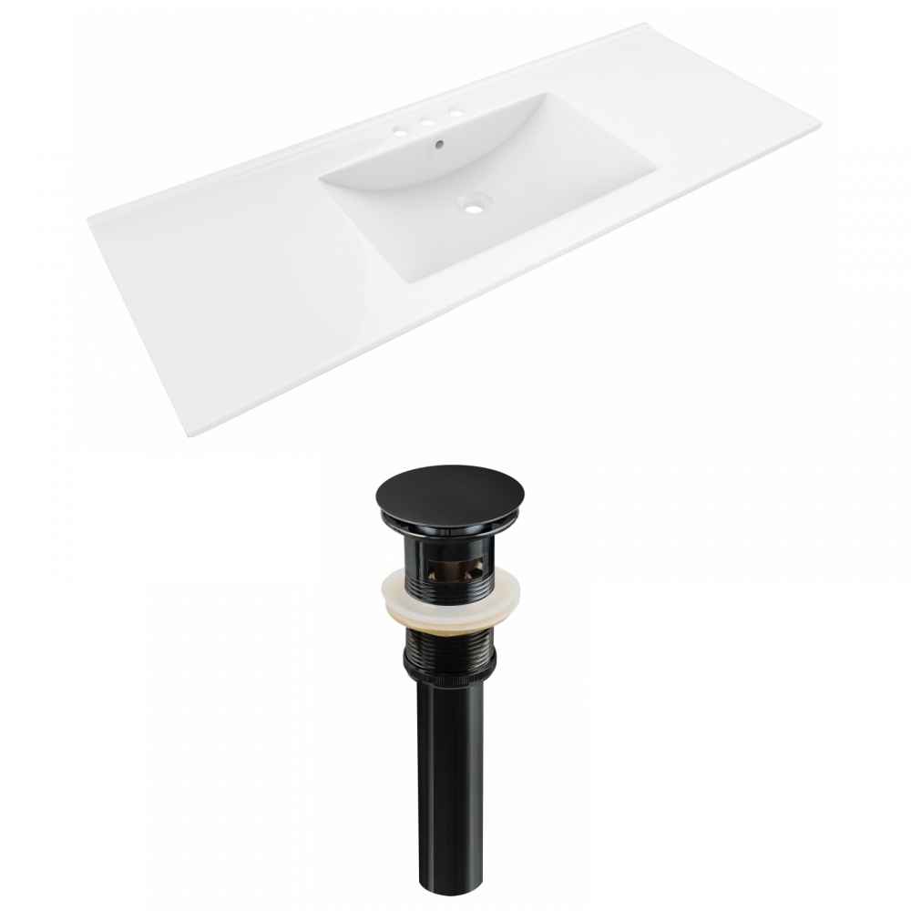 48-in. W 3H4-in. Ceramic Top Set In White Color - Overflow Drain Incl.