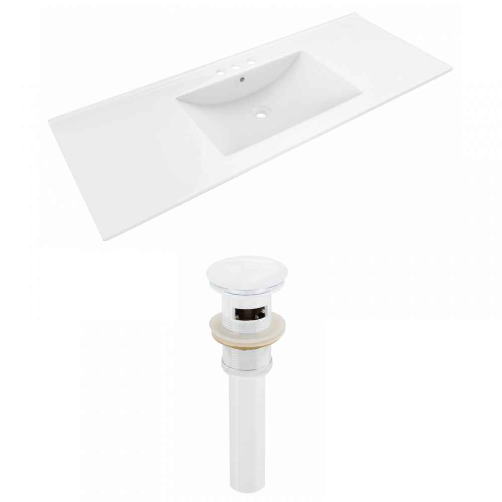 48-in. W 3H4-in. Ceramic Top Set In White Color - Overflow Drain Incl.
