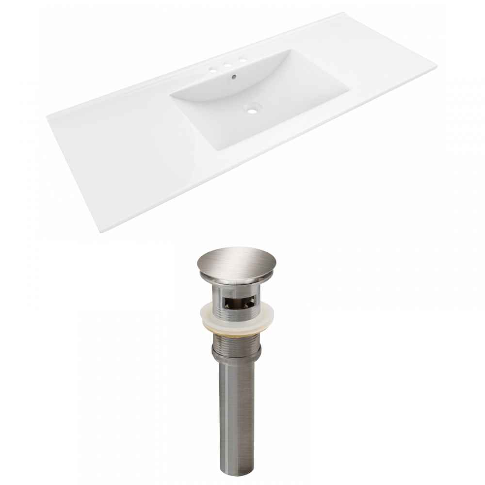 48-in. W 3H4-in. Ceramic Top Set In White Color - Overflow Drain Incl.