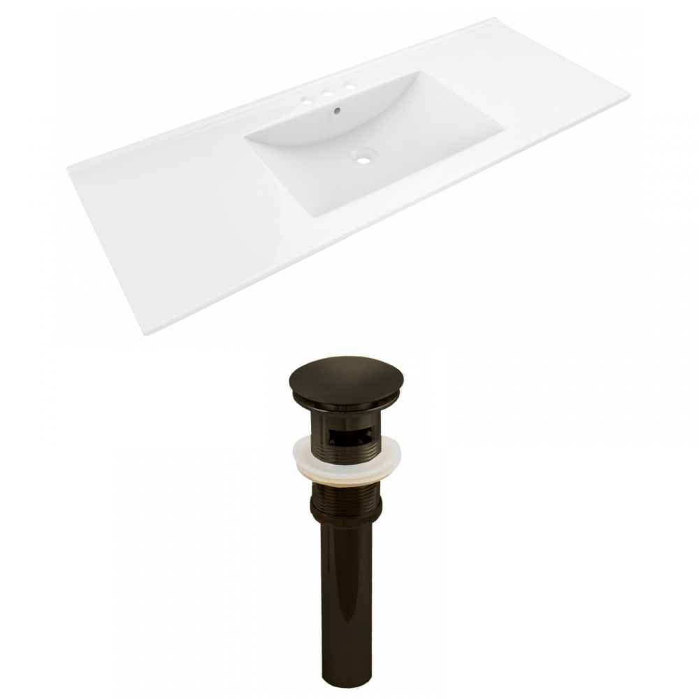48-in. W 3H4-in. Ceramic Top Set In White Color - Overflow Drain Incl.