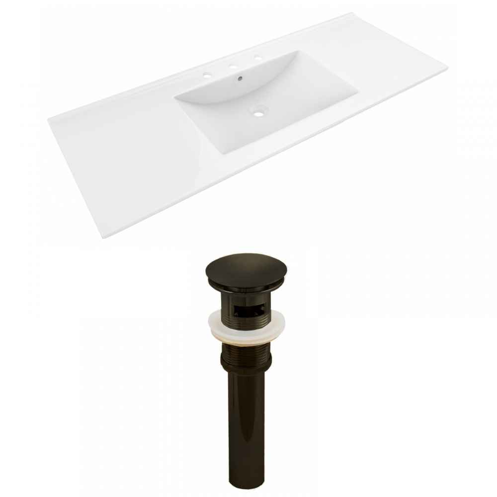 48-in. W 3H8-in. Ceramic Top Set In White Color - Overflow Drain Incl.