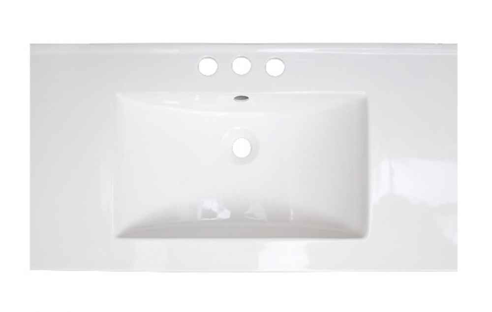 32-in. W 3H4-in. Ceramic Top Set In White Color - Overflow Drain Incl.