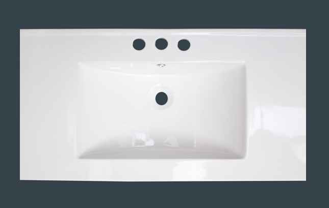 32-in. W 3H4-in. Ceramic Top Set In White Color - Overflow Drain Incl.