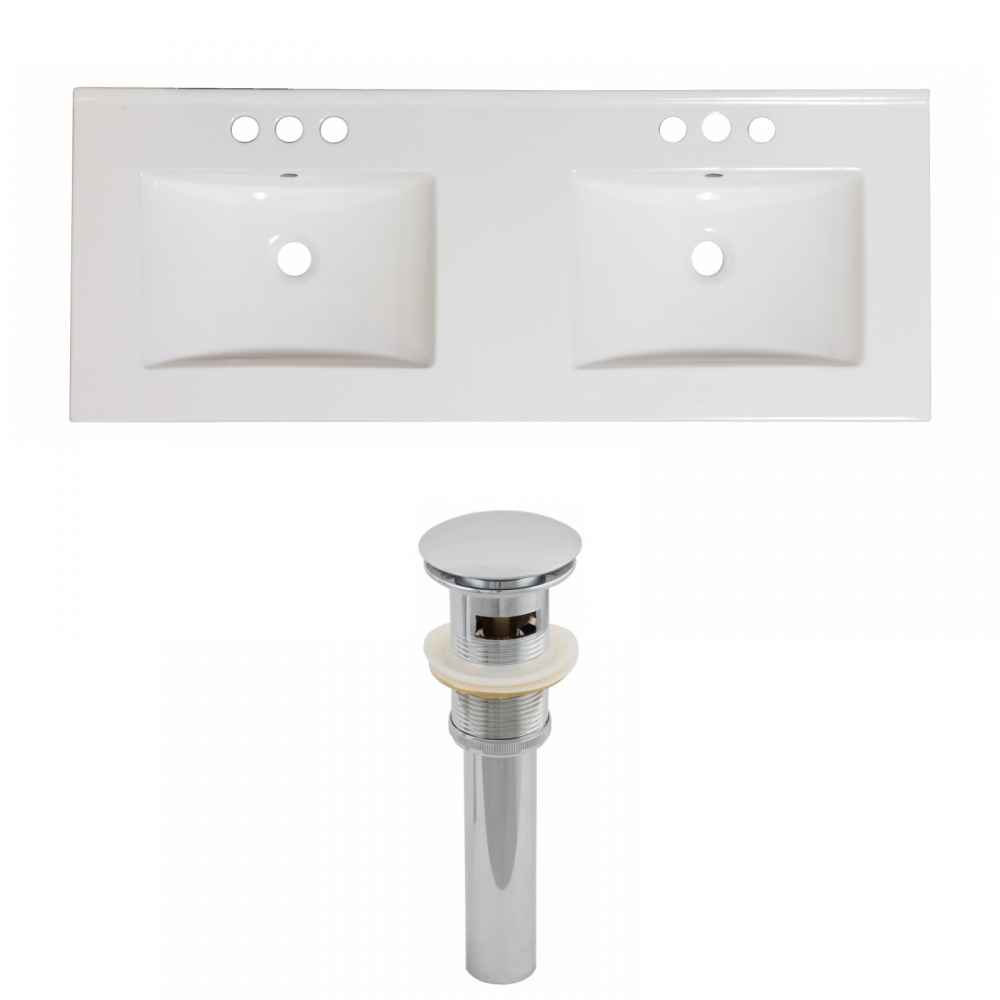 48-in. W 3H8-in. Ceramic Top Set In White Color - Overflow Drain Incl.