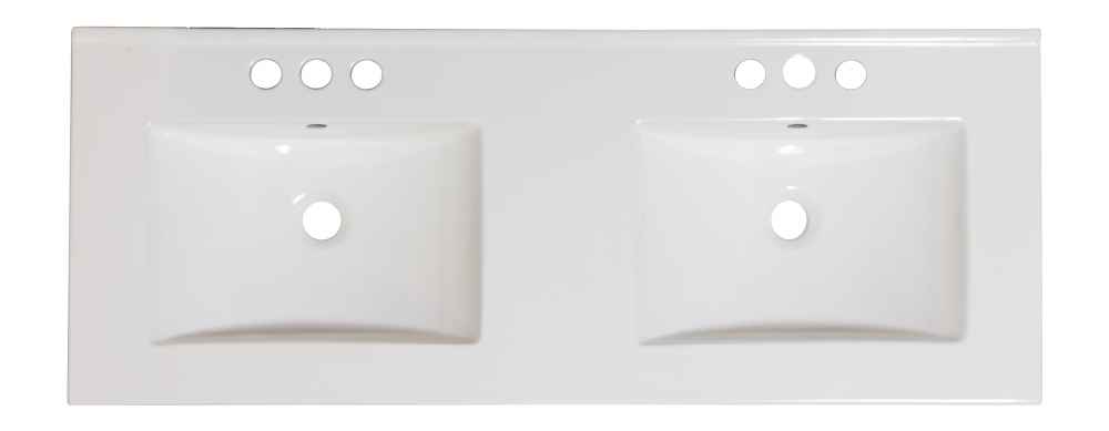 59-in. W 3H8-in. Ceramic Top Set In White Color - Overflow Drain Incl.
