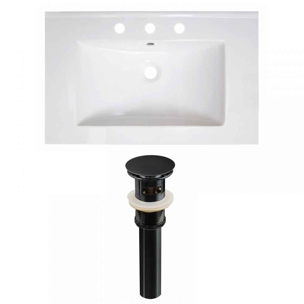 30-in. W 3H8-in. Ceramic Top Set In White Color - Overflow Drain Incl.