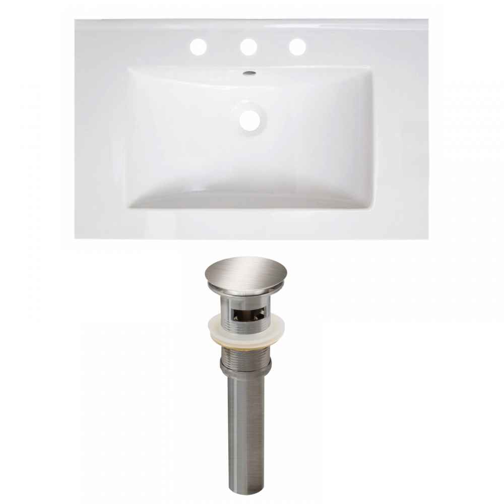 30-in. W 3H8-in. Ceramic Top Set In White Color - Overflow Drain Incl.