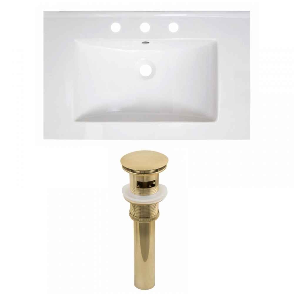 30-in. W 3H8-in. Ceramic Top Set In White Color - Overflow Drain Incl.