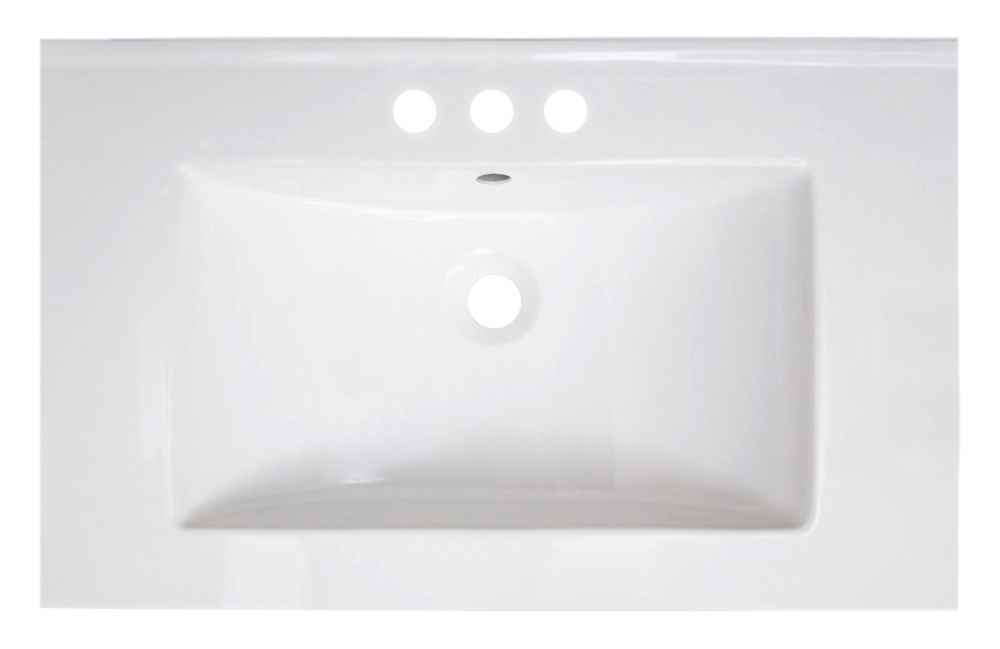 30-in. W 3H4-in. Ceramic Top Set In White Color - Overflow Drain Incl.