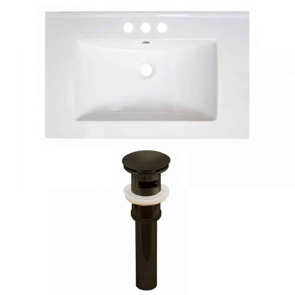 30-in. W 3H4-in. Ceramic Top Set In White Color - Overflow Drain Incl.