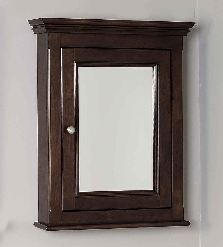 24-in. W 30-in. H Traditional Birch Wood-Veneer Medicine Cabinet In Walnut