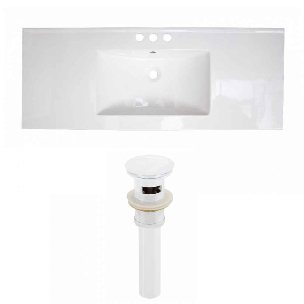 39.75-in. W 3H4-in. Ceramic Top Set In White Color - Overflow Drain Incl.