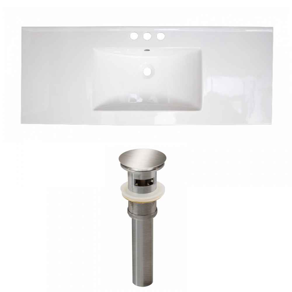 39.75-in. W 3H4-in. Ceramic Top Set In White Color - Overflow Drain Incl.