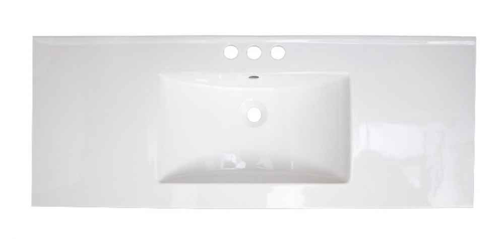 39.75-in. W 3H4-in. Ceramic Top Set In White Color - Overflow Drain Incl.