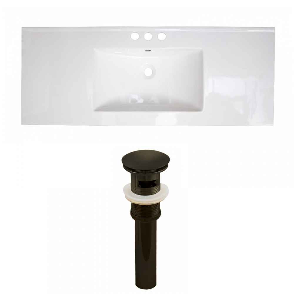 39.75-in. W 3H4-in. Ceramic Top Set In White Color - Overflow Drain Incl.