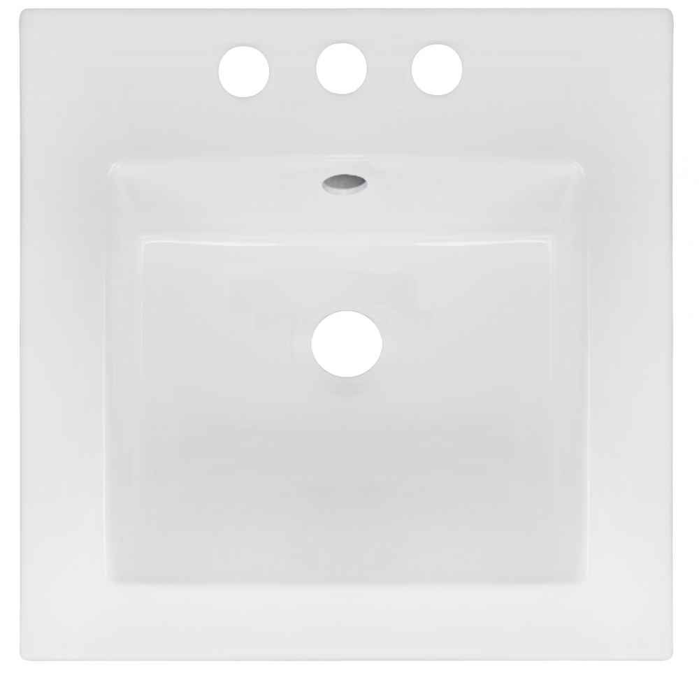 16.5-in. W 3H4-in. Ceramic Top Set In White Color - Overflow Drain Incl.