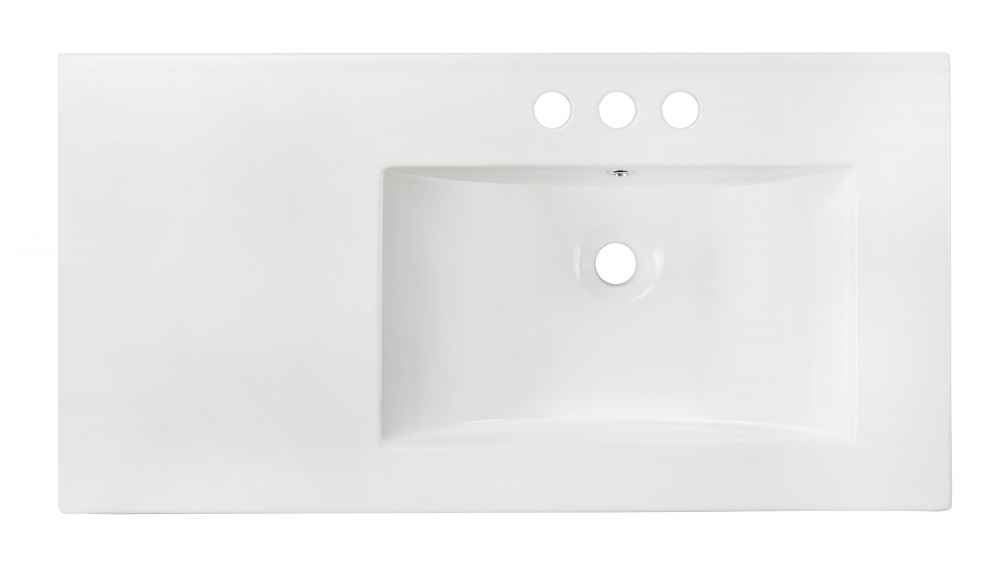 35.5-in. W 3H4-in. Ceramic Top Set In White Color - Overflow Drain Incl.