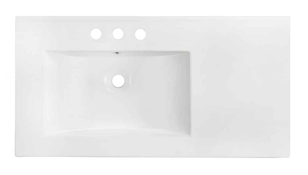 35.5-in. W 3H4-in. Ceramic Top Set In White Color - Overflow Drain Incl.