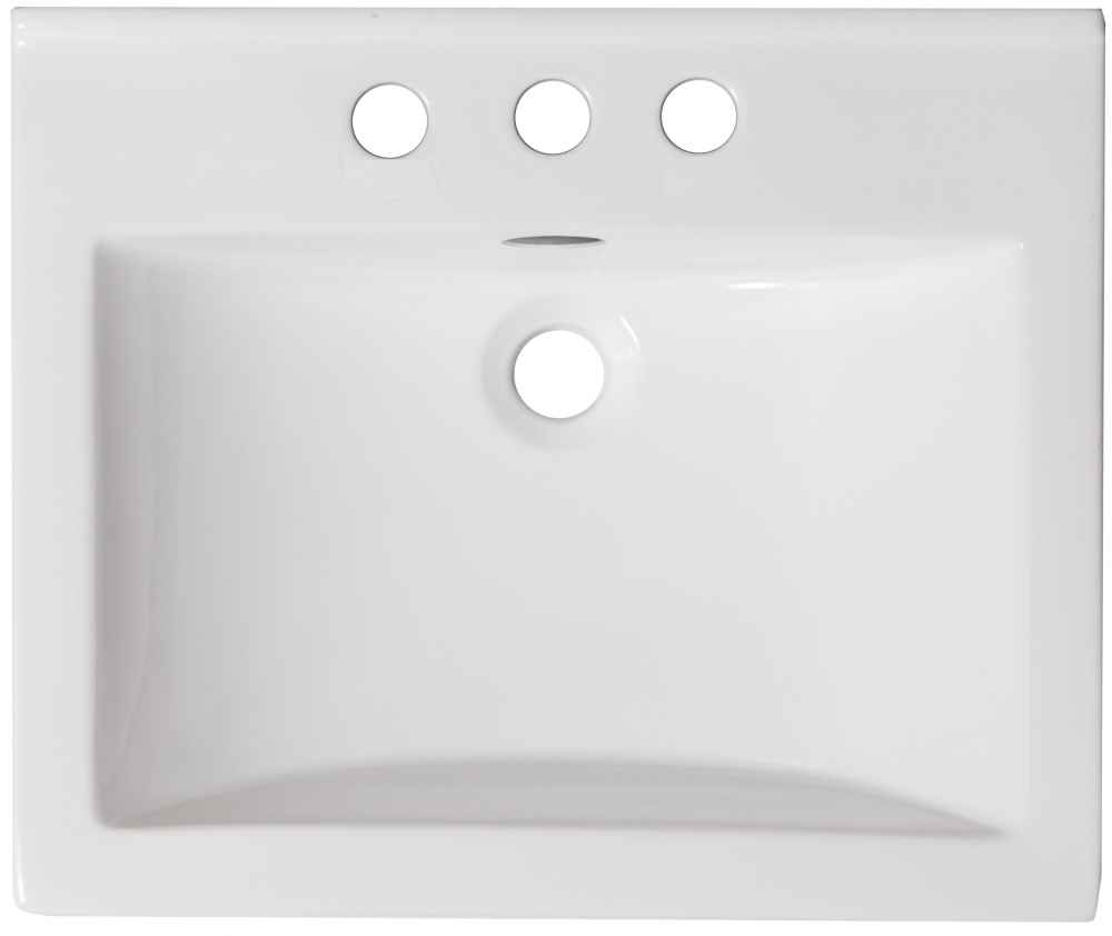 21-in. W 3H4-in. Ceramic Top Set In White Color - Overflow Drain Incl.