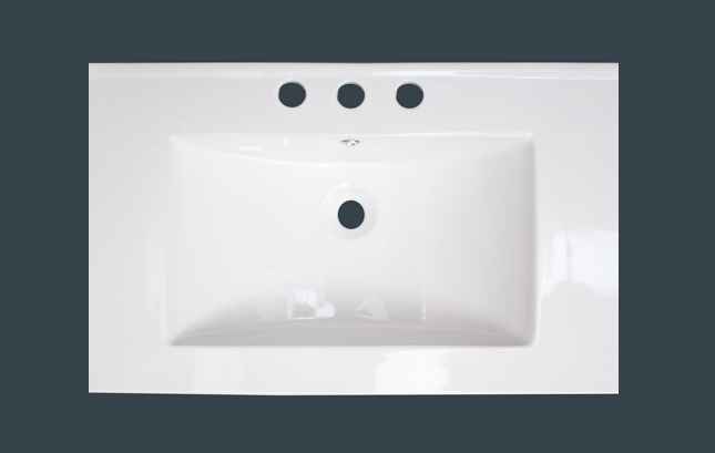 25-in. W 3H8-in. Ceramic Top Set In White Color - Overflow Drain Incl.