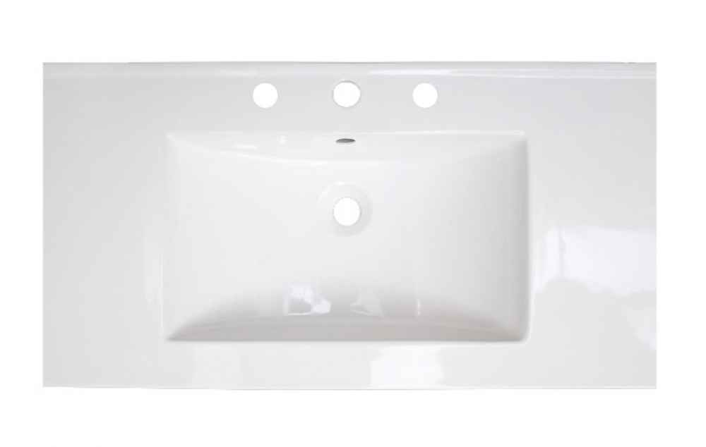 36.75-in. W 3H4-in. Ceramic Top Set In White Color - Overflow Drain Incl.