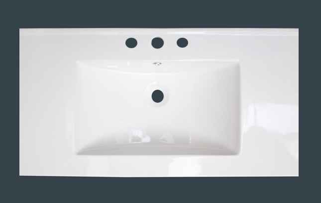 36.75-in. W 3H4-in. Ceramic Top Set In White Color - Overflow Drain Incl.