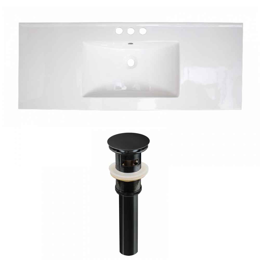 48.75-in. W 3H4-in. Ceramic Top Set In White Color - Overflow Drain Incl.